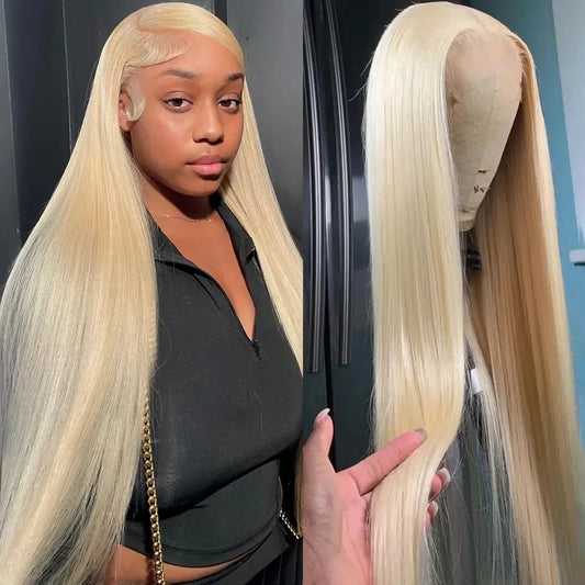 613 Lace Front Wig Human Hair 13x4 HD Transparent 220% Density Blonde Lace Frontal Wigs Human Hair Straight Pre Plucked